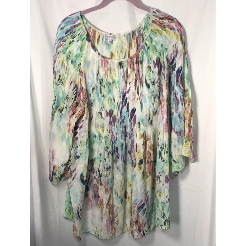 Avenue Women's Plus Colorful Keyhole Top Fit and Flare Swing - 22/24‎